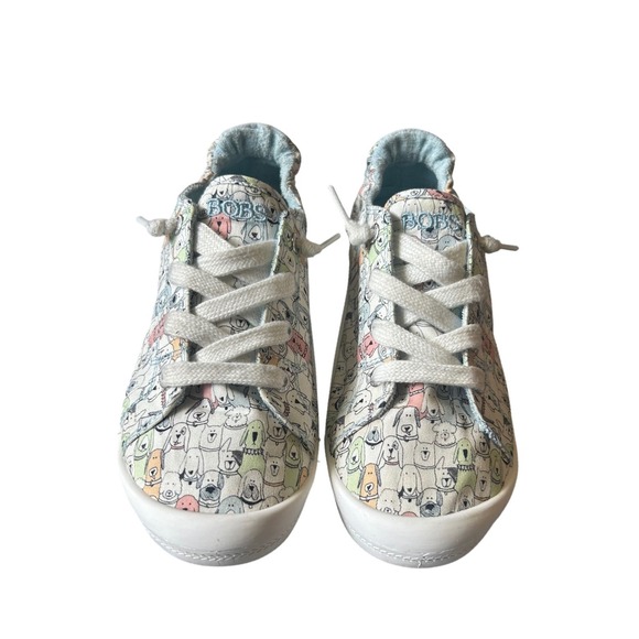 BOBS from Skechers Womens Dog Print Casual Comfort Slip On Sneakers Size 7 - Picture 1 of 9